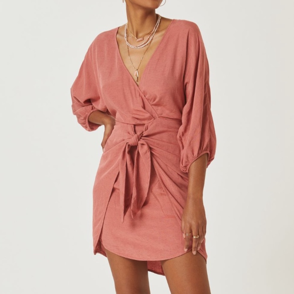 Anthropologie Puff Sleeve Wrap Dress